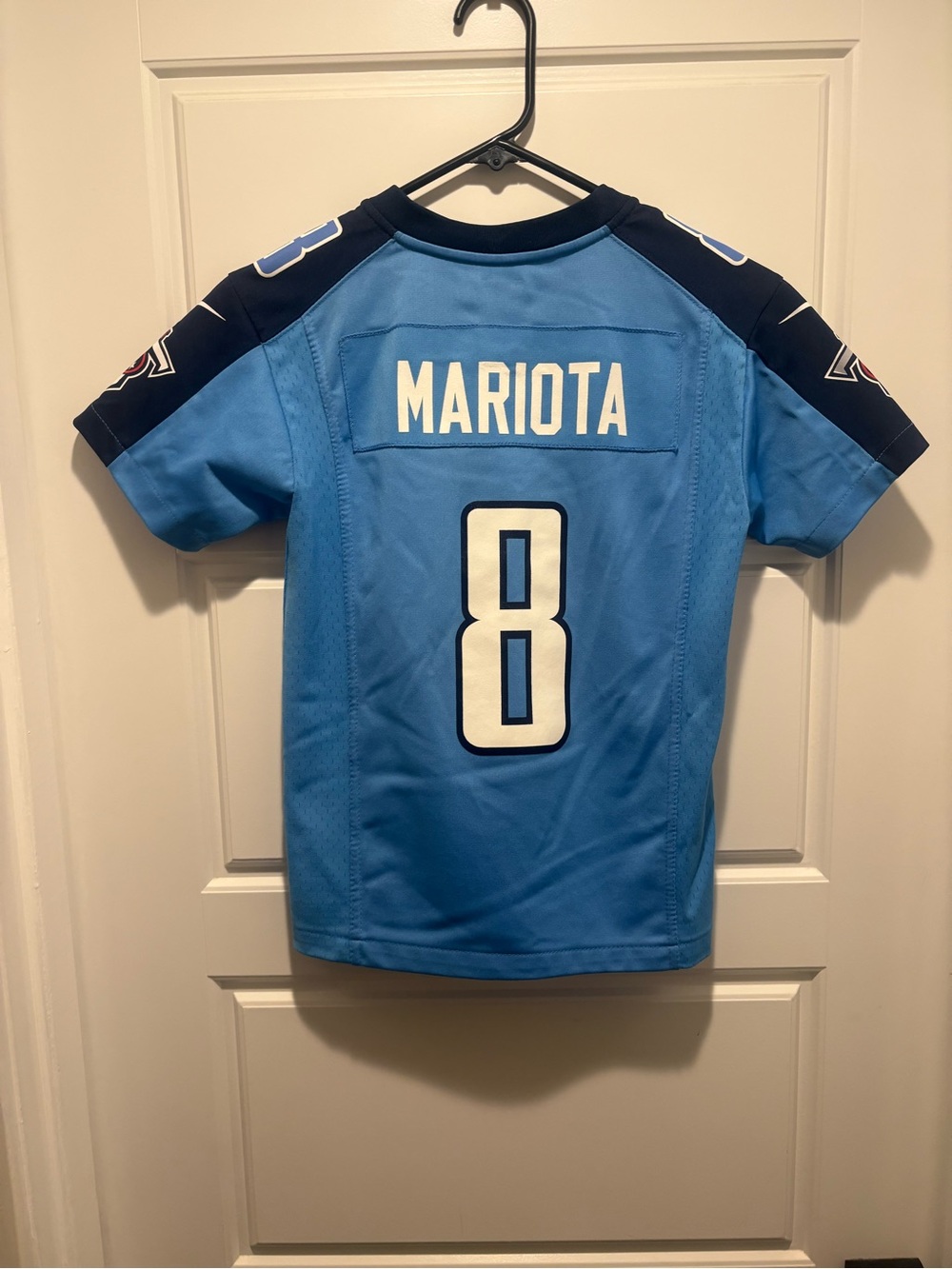 Youth Marcus Mariota Tennessee Titans On Field Blue Jersey #8 Size Youth Small
